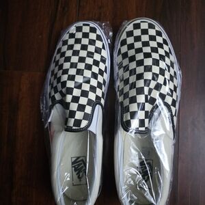 Vans Checkerboard Slip-On Sneakers - Black, White